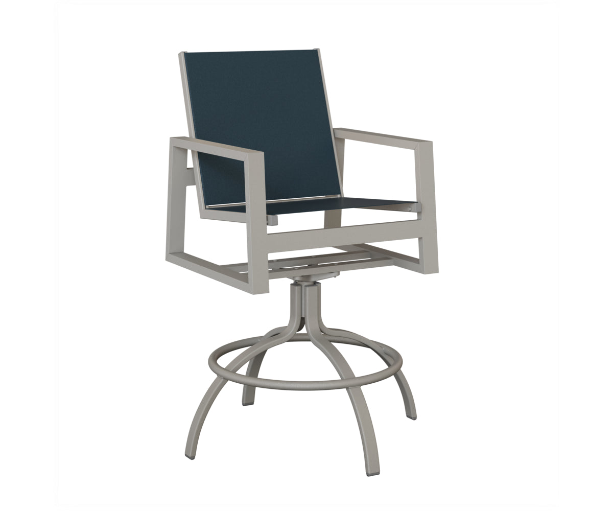 Vida Padded Sling Swivel Bar Chair