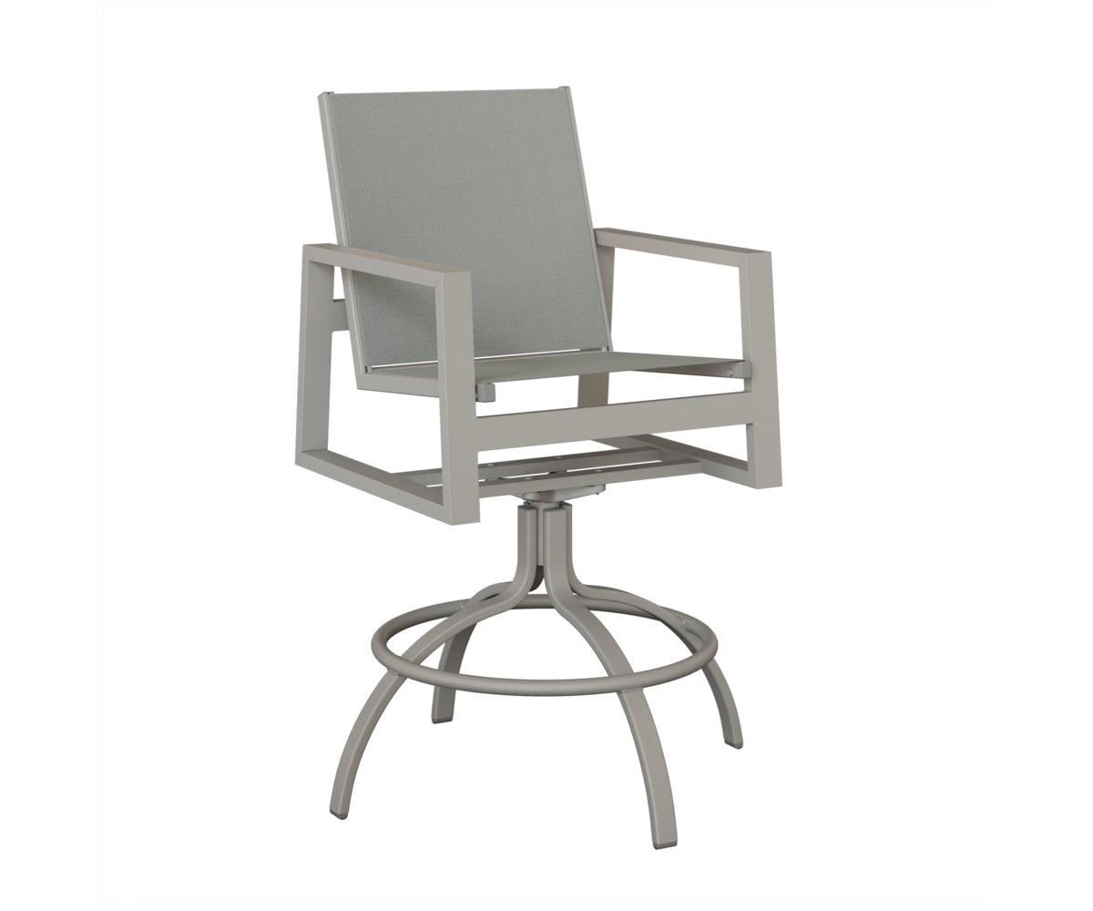 Vida Padded Sling Swivel Bar Chair
