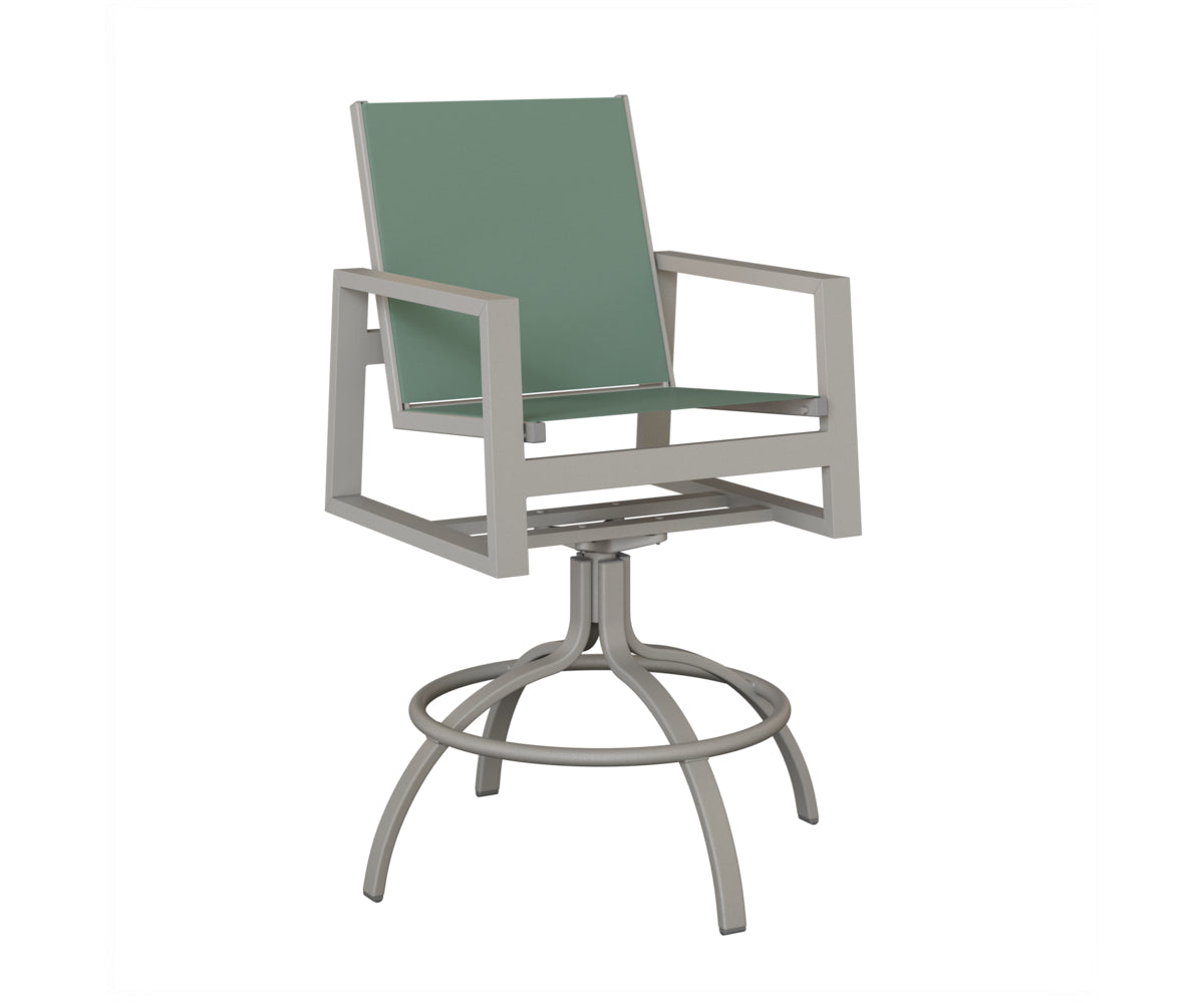 Vida Padded Sling Swivel Bar Chair