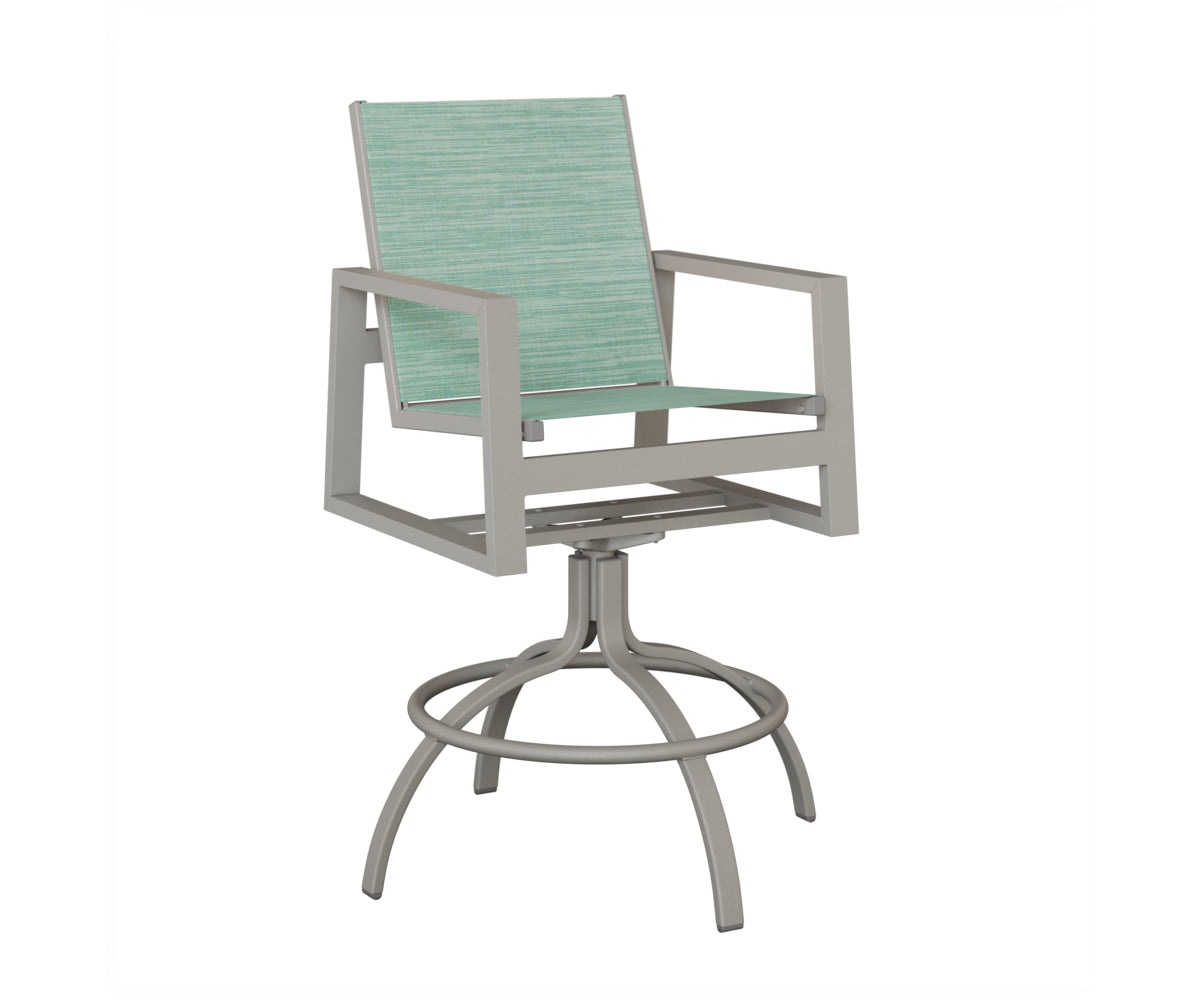 Vida Padded Sling Swivel Bar Chair