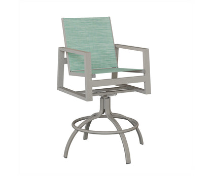 Vida Padded Sling Swivel Bar Chair