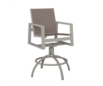 Vida Padded Sling Swivel Bar Chair