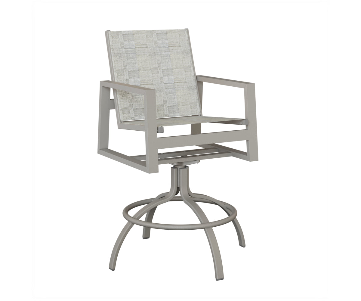 Vida Padded Sling Swivel Bar Chair
