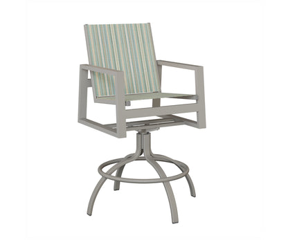 Vida Padded Sling Swivel Bar Chair