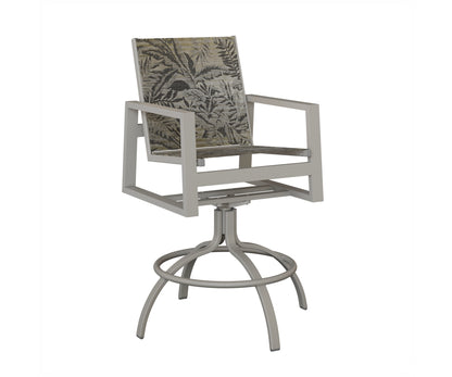 Vida Padded Sling Swivel Bar Chair