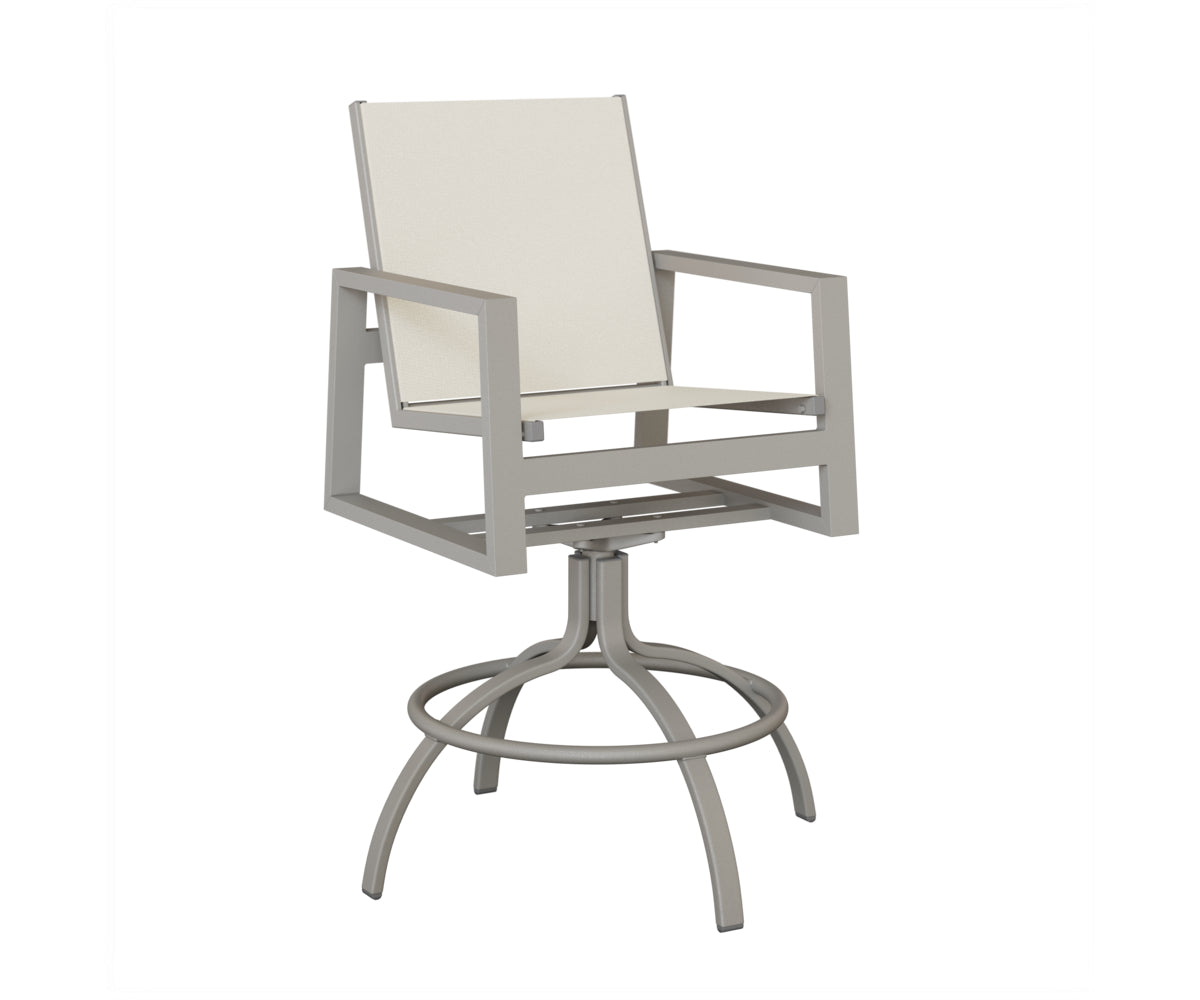 Vida Padded Sling Swivel Bar Chair