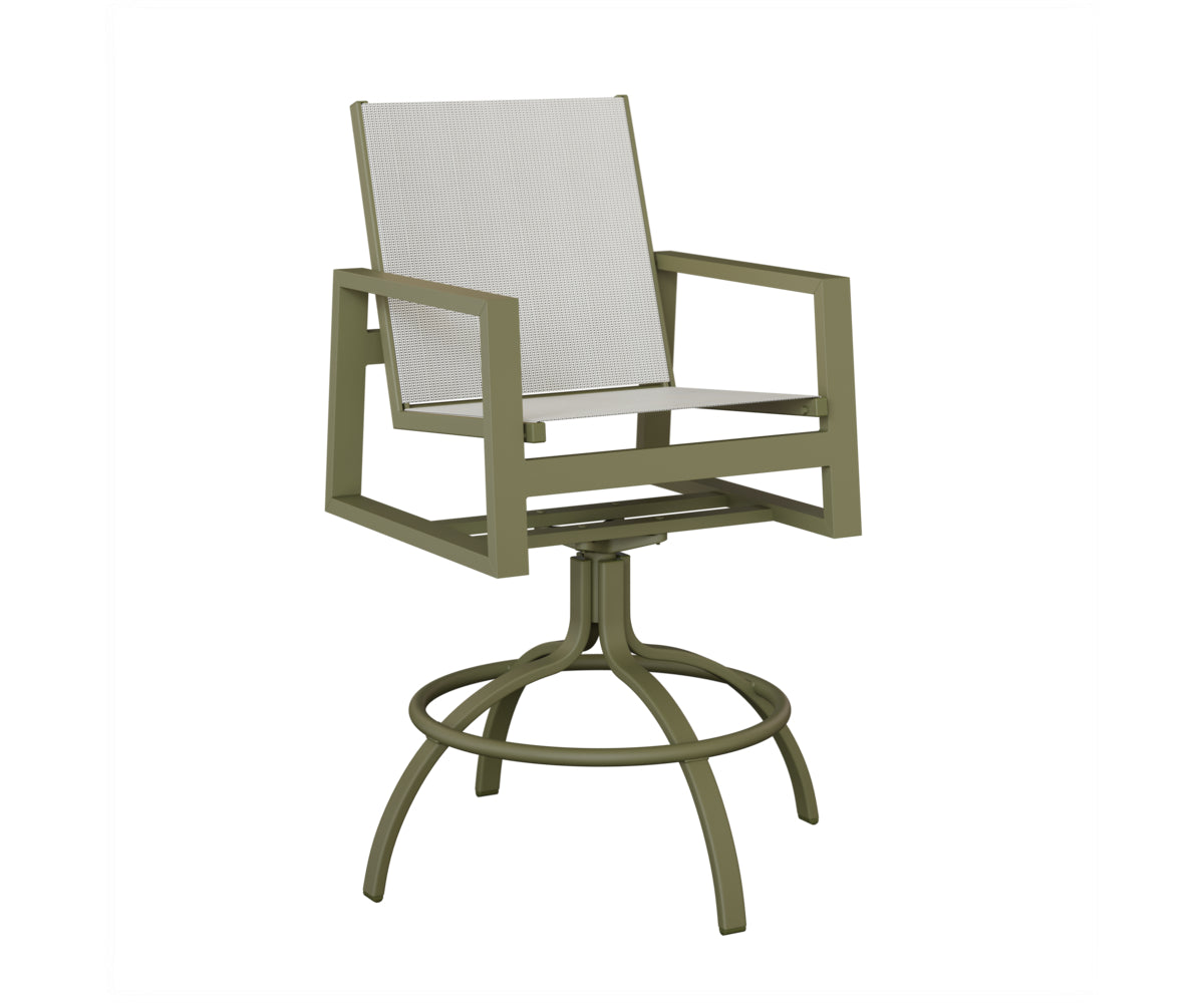 Vida Padded Sling Swivel Bar Chair