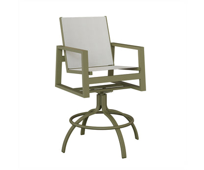 Vida Padded Sling Swivel Bar Chair