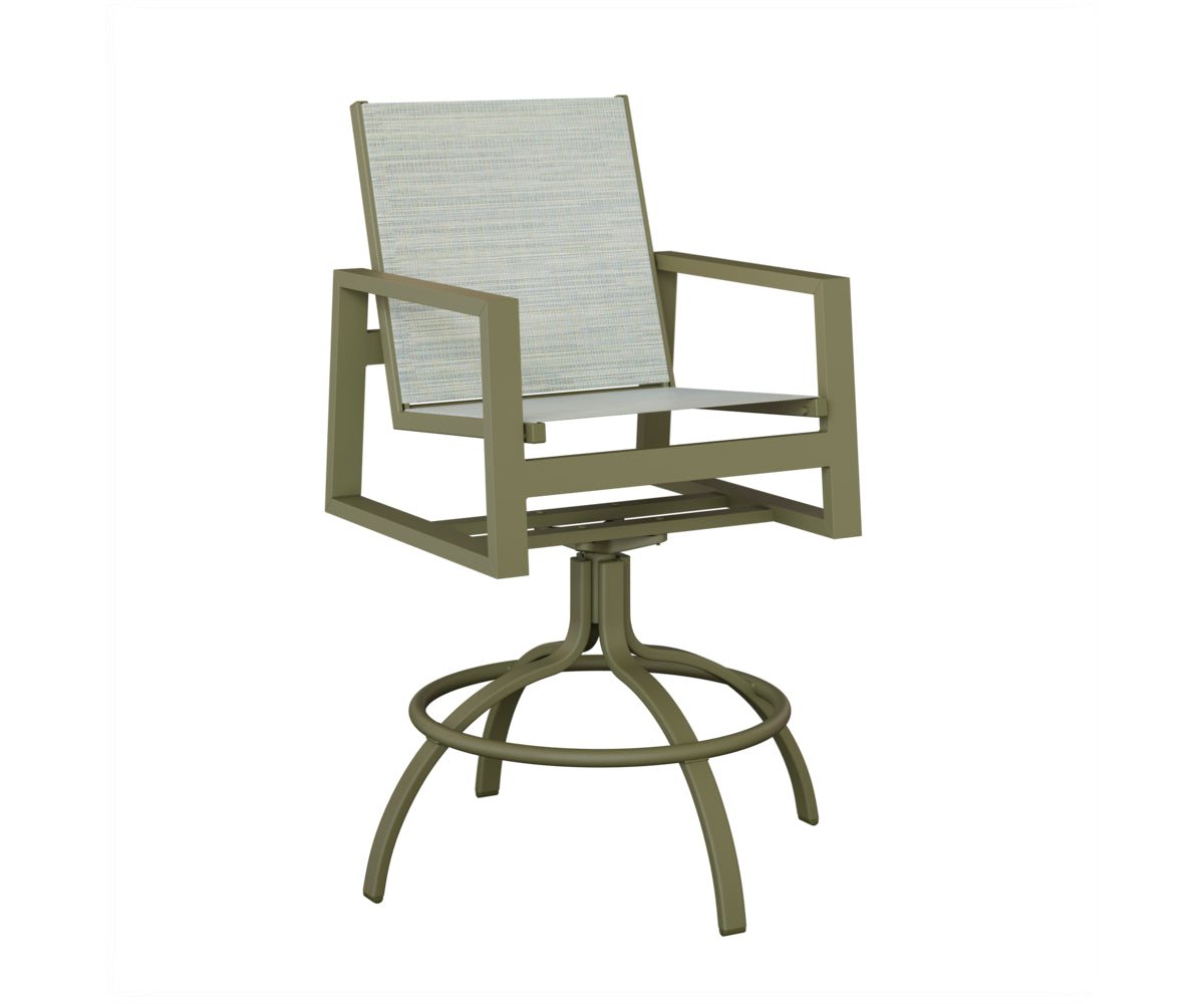 Vida Padded Sling Swivel Bar Chair