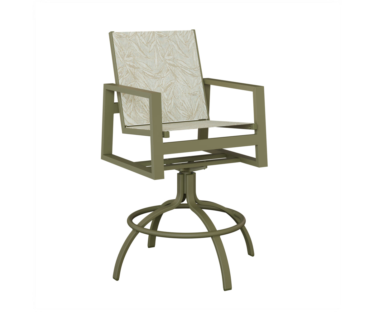 Vida Padded Sling Swivel Bar Chair