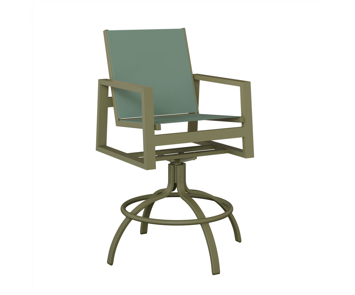 Vida Padded Sling Swivel Bar Chair