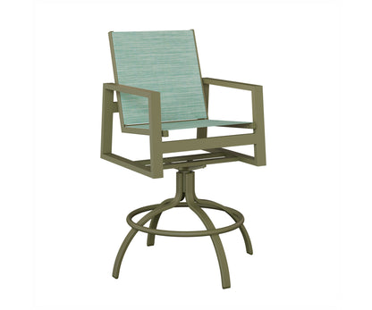 Vida Padded Sling Swivel Bar Chair