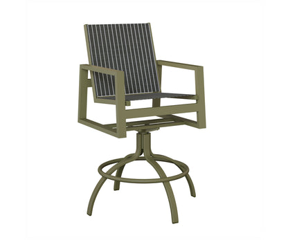 Vida Padded Sling Swivel Bar Chair