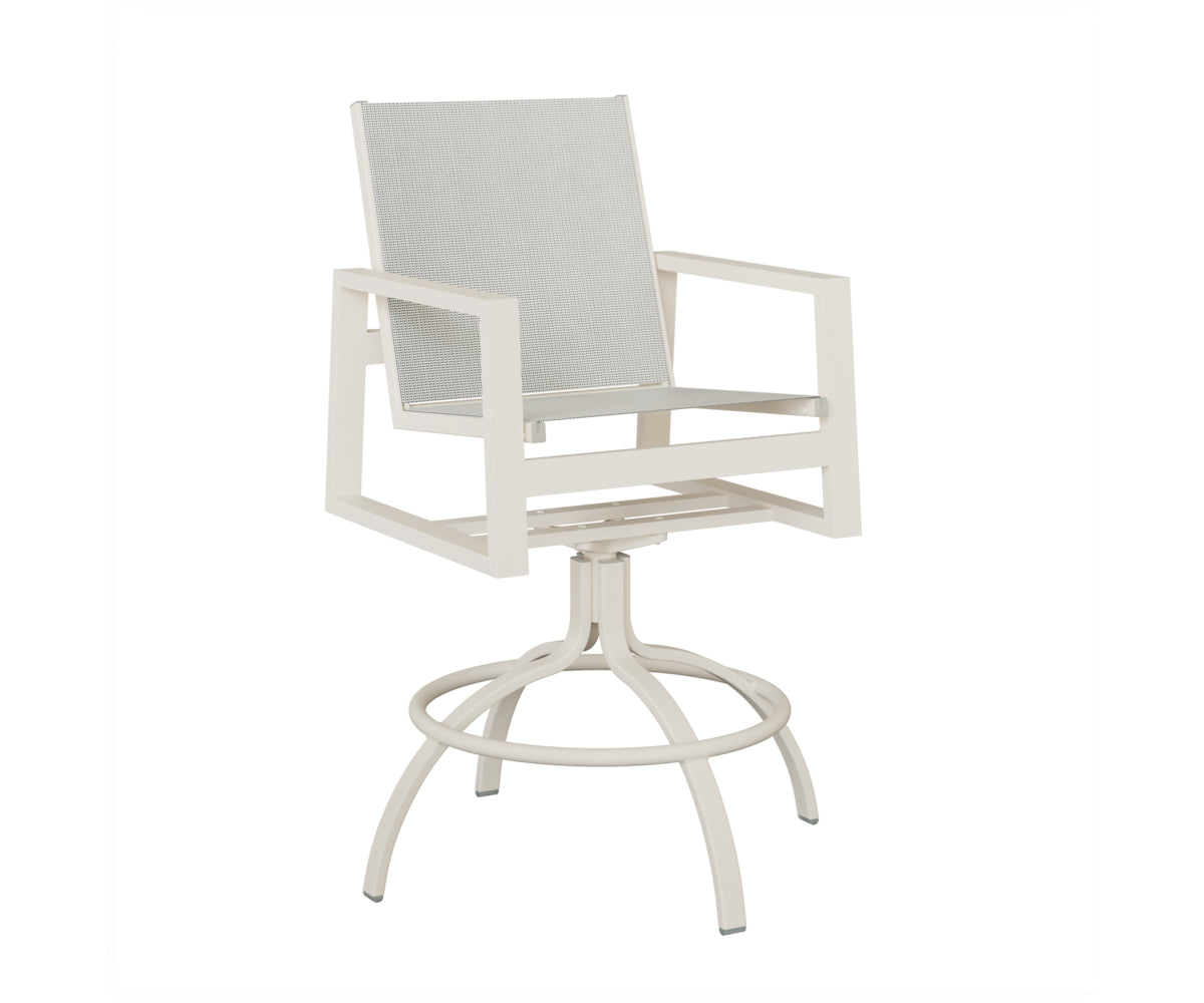 Vida Padded Sling Swivel Bar Chair