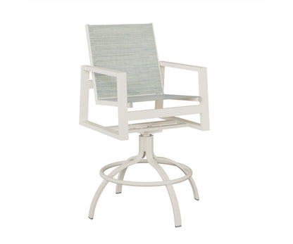 Vida Padded Sling Swivel Bar Chair