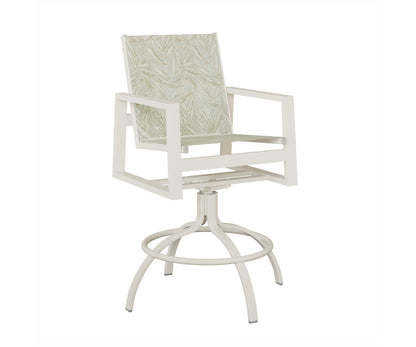 Vida Padded Sling Swivel Bar Chair