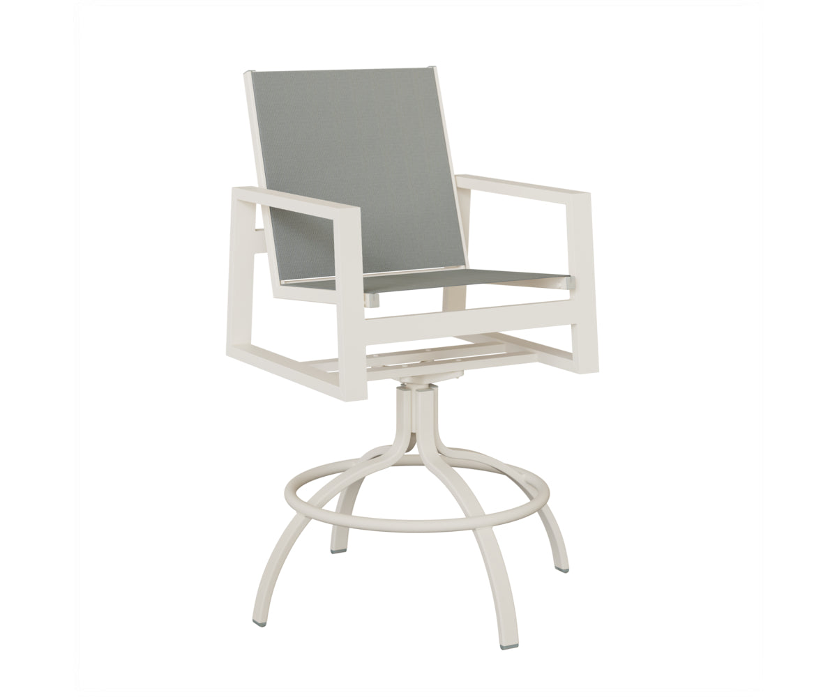 Vida Padded Sling Swivel Bar Chair
