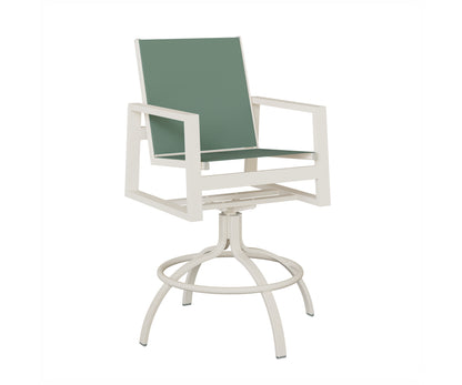 Vida Padded Sling Swivel Bar Chair