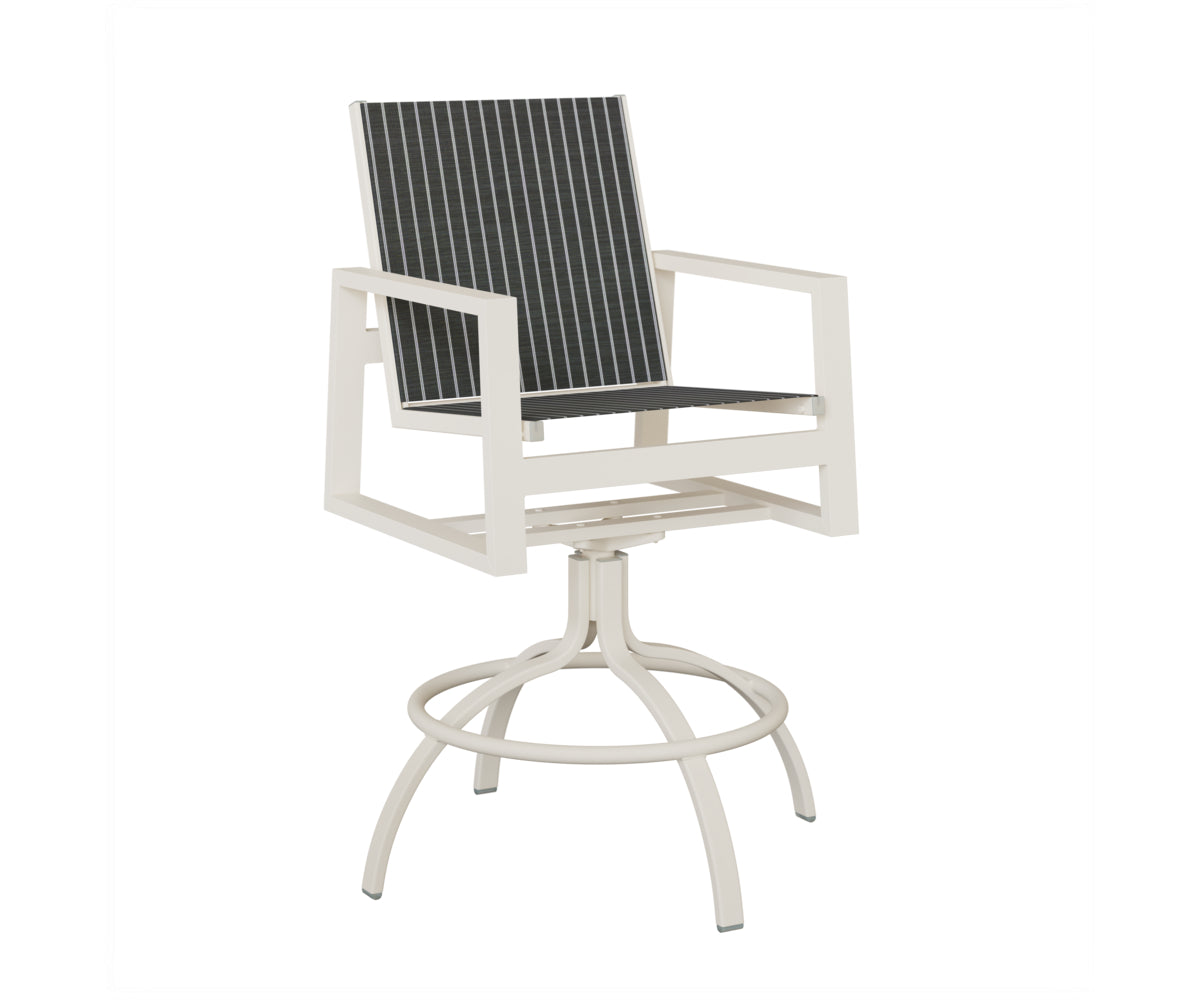 Vida Padded Sling Swivel Bar Chair