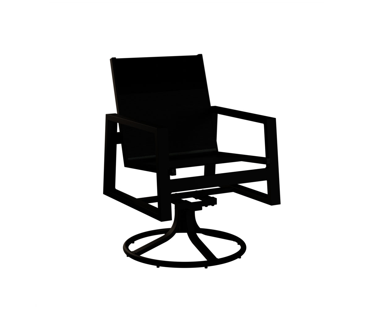 Vida Padded Sling Swivel Rocker Dining Chair