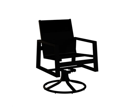 Vida Padded Sling Swivel Rocker Dining Chair