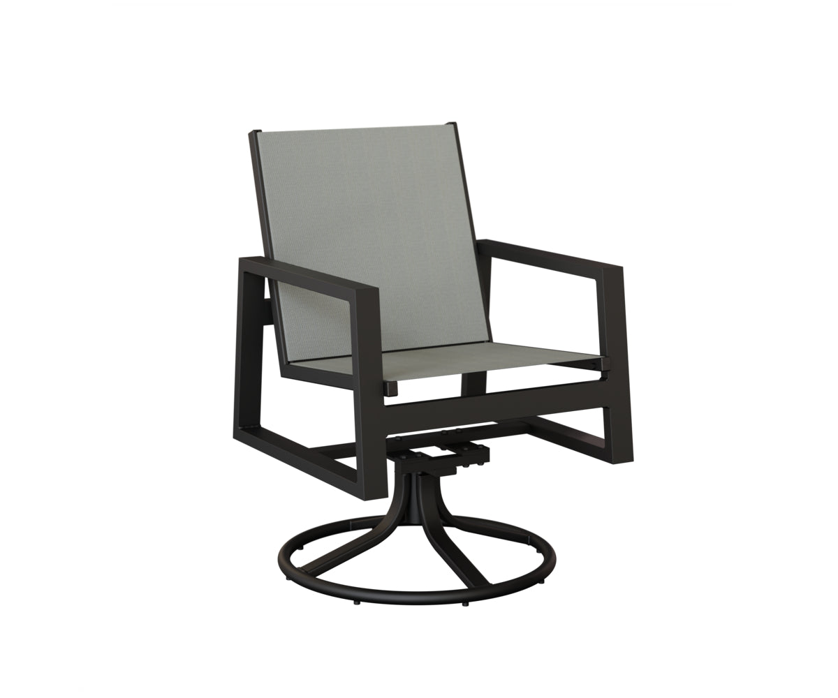 Vida Padded Sling Swivel Rocker Dining Chair