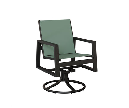 Vida Padded Sling Swivel Rocker Dining Chair