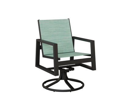 Vida Padded Sling Swivel Rocker Dining Chair