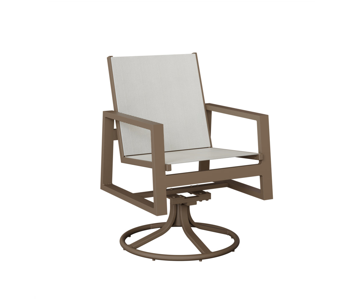 Vida Padded Sling Swivel Rocker Dining Chair