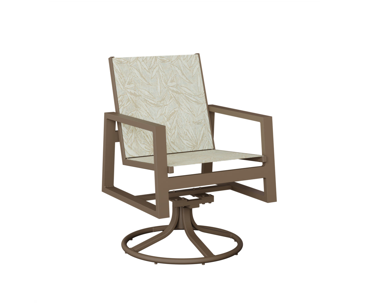 Vida Padded Sling Swivel Rocker Dining Chair