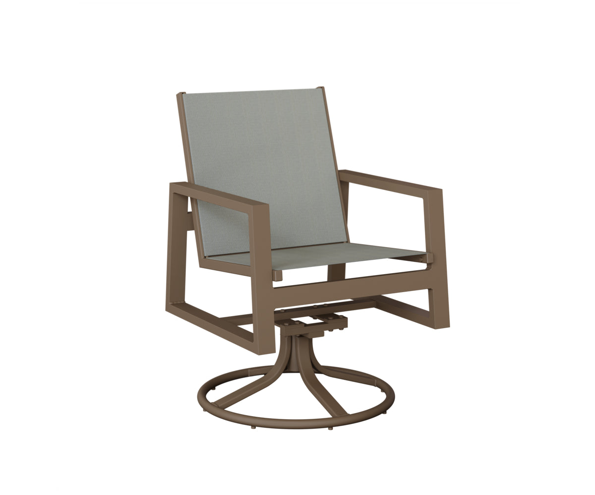 Vida Padded Sling Swivel Rocker Dining Chair