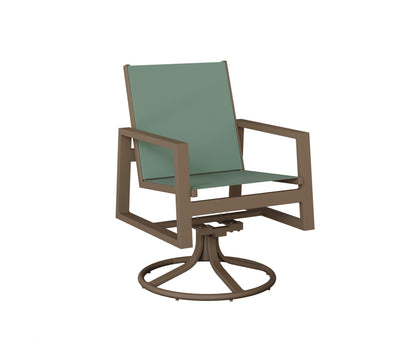 Vida Padded Sling Swivel Rocker Dining Chair