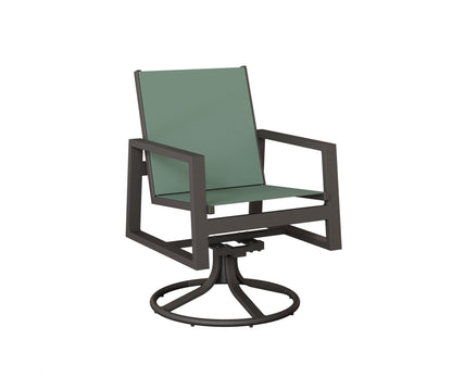 Vida Padded Sling Swivel Rocker Dining Chair