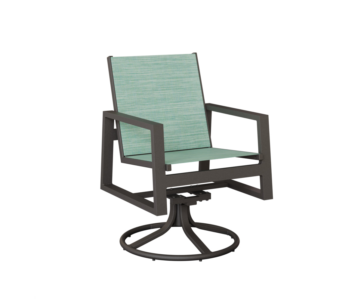 Vida Padded Sling Swivel Rocker Dining Chair