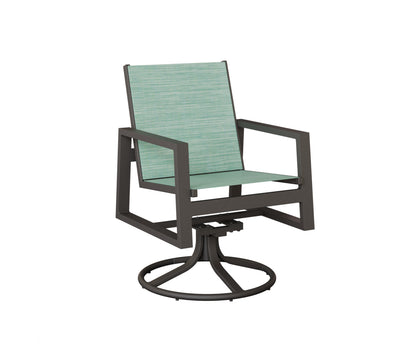 Vida Padded Sling Swivel Rocker Dining Chair