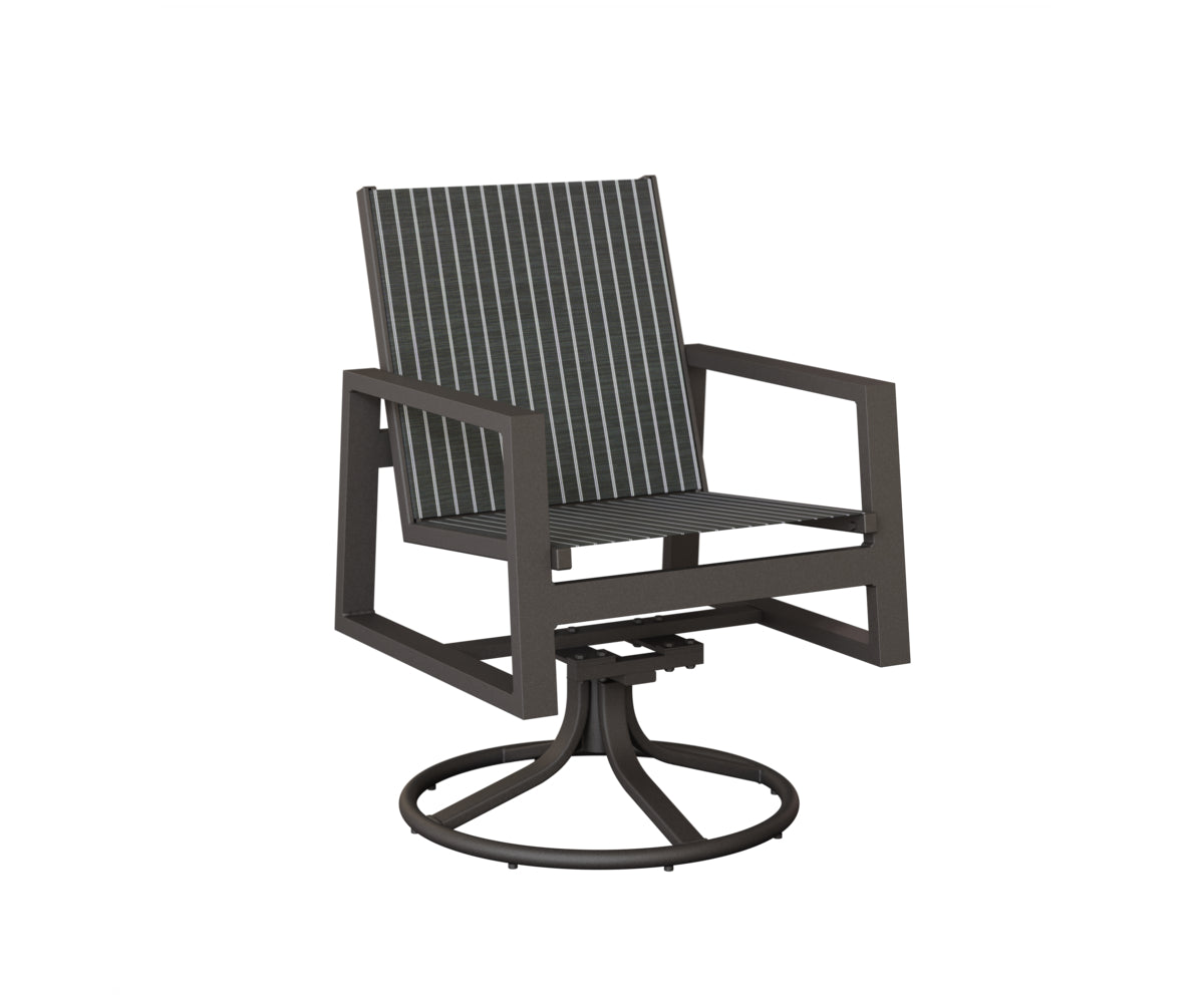 Vida Padded Sling Swivel Rocker Dining Chair