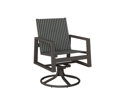 Vida Padded Sling Swivel Rocker Dining Chair