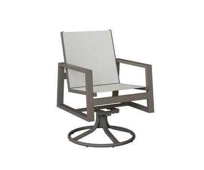 Vida Padded Sling Swivel Rocker Dining Chair