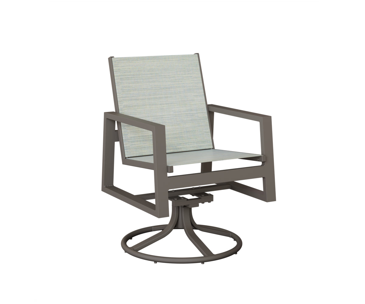 Vida Padded Sling Swivel Rocker Dining Chair