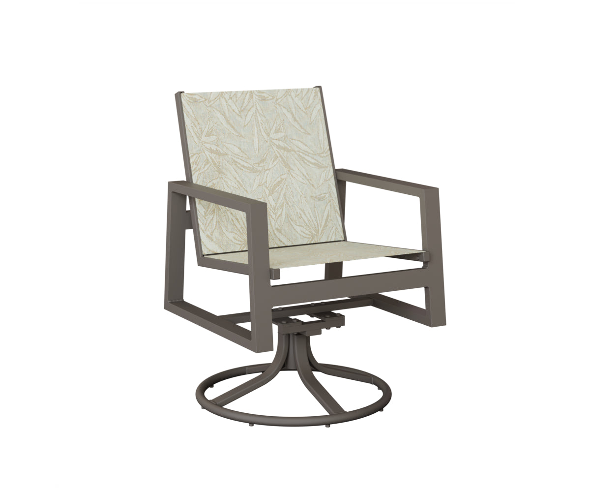 Vida Padded Sling Swivel Rocker Dining Chair