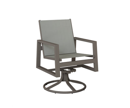 Vida Padded Sling Swivel Rocker Dining Chair