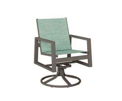 Vida Padded Sling Swivel Rocker Dining Chair