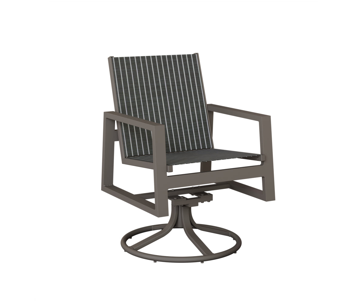 Vida Padded Sling Swivel Rocker Dining Chair