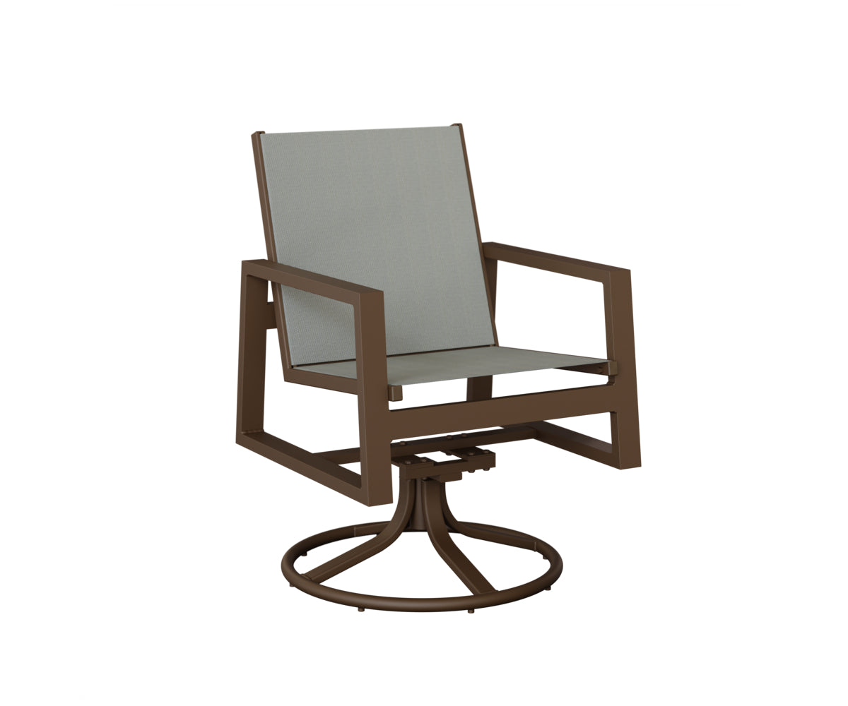 Vida Padded Sling Swivel Rocker Dining Chair