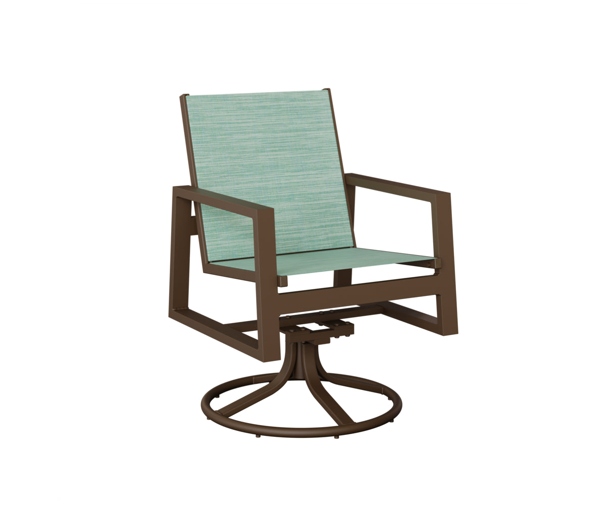 Vida Padded Sling Swivel Rocker Dining Chair