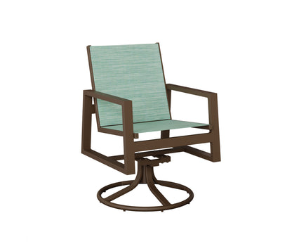 Vida Padded Sling Swivel Rocker Dining Chair