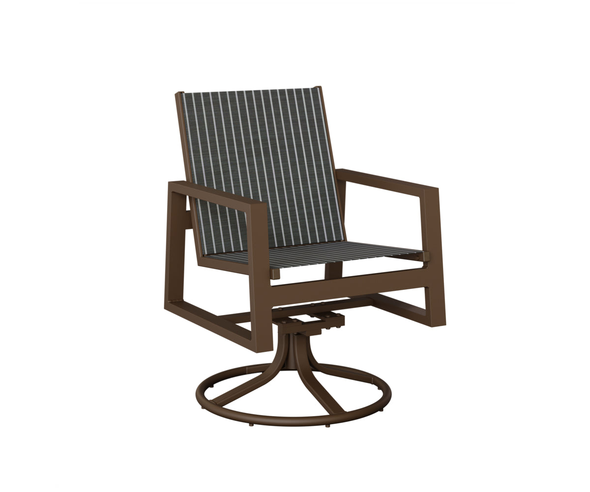 Vida Padded Sling Swivel Rocker Dining Chair