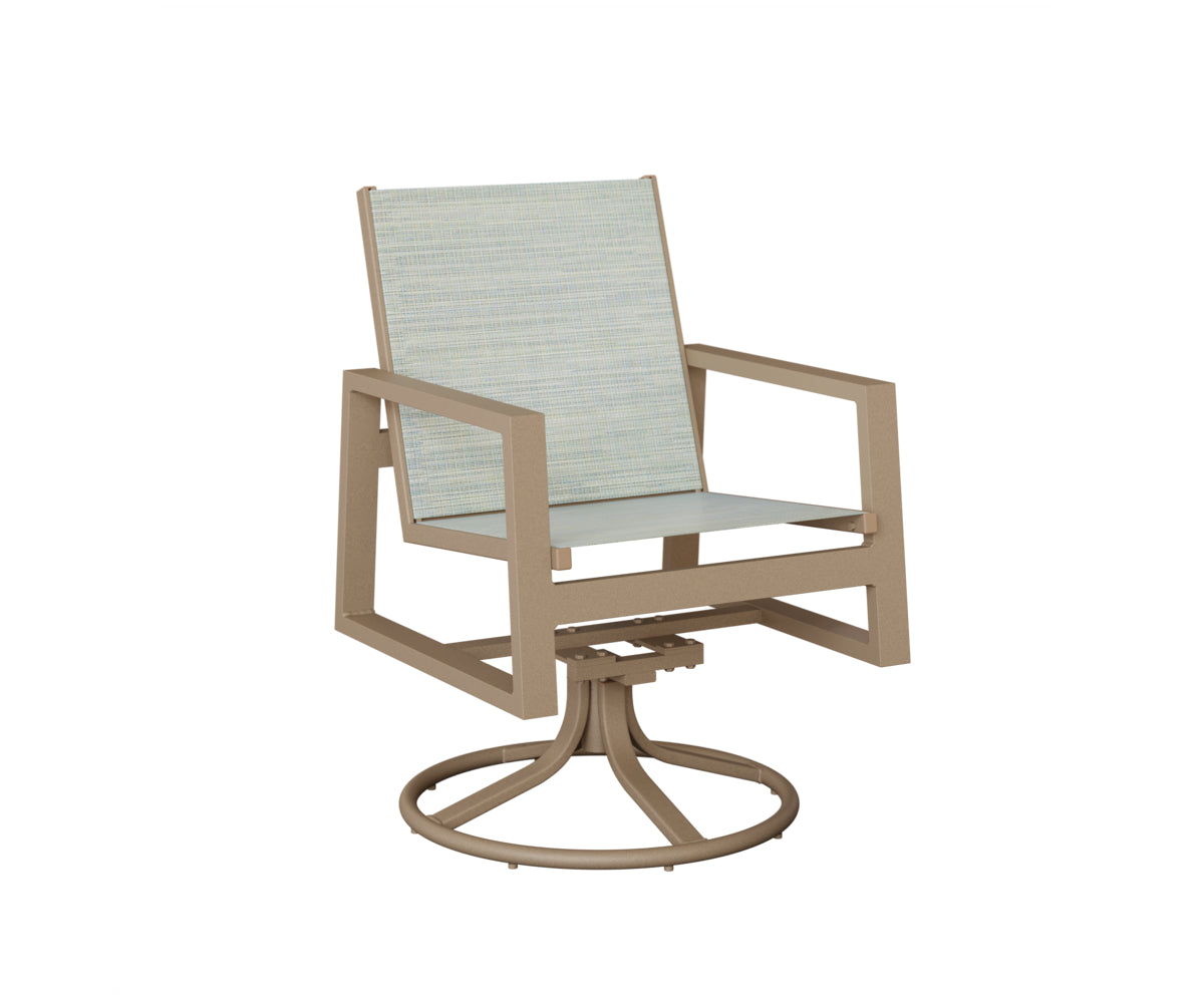 Vida Padded Sling Swivel Rocker Dining Chair