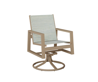 Vida Padded Sling Swivel Rocker Dining Chair