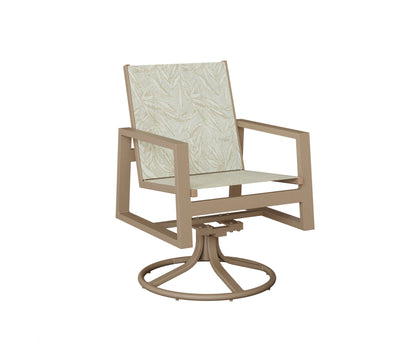 Vida Padded Sling Swivel Rocker Dining Chair